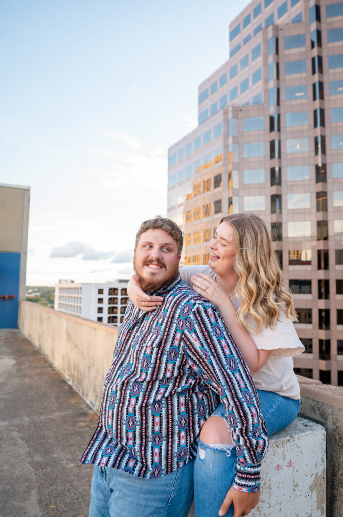 Glowy Parking Garage Rooftop Engagement, Austin Wedding Photographer, Texas Wedding Photographer