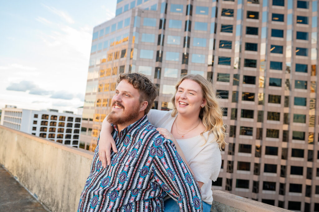 Glowy Parking Garage Rooftop Engagement, Austin Wedding Photographer, Texas Wedding Photographer