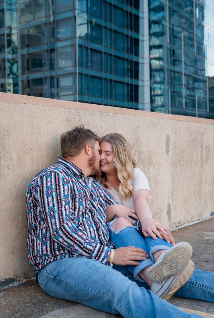 Glowy Parking Garage Rooftop Engagement, Austin Wedding Photographer, Texas Wedding Photographer