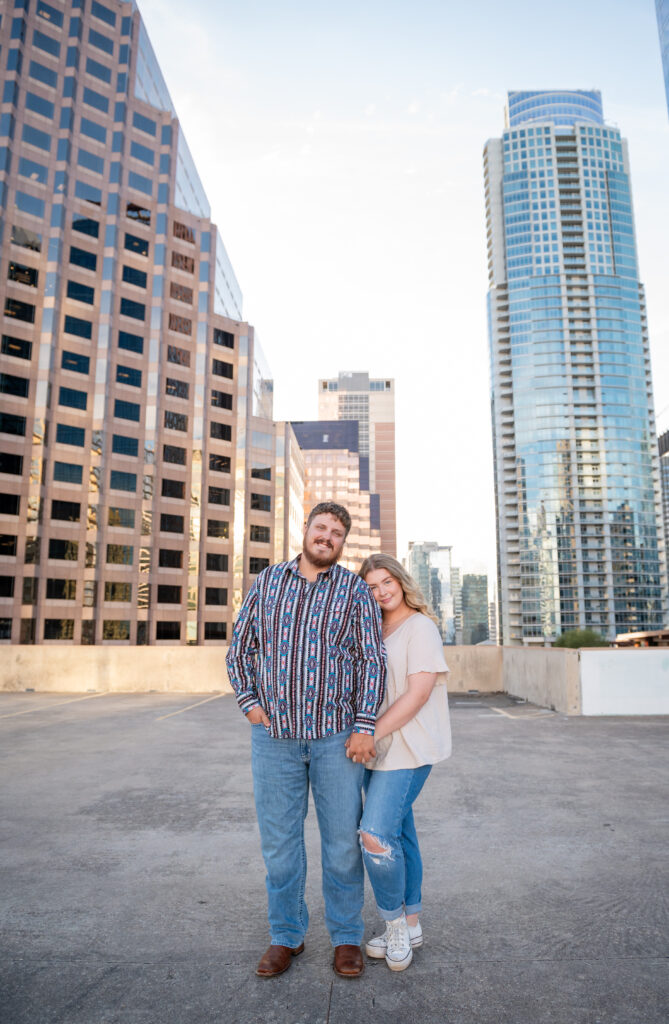 Glowy Parking Garage Rooftop Engagement, Austin Wedding Photographer, Texas Wedding Photographer