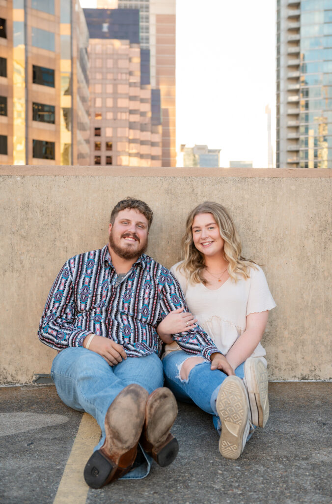 Glowy Parking Garage Rooftop Engagement, Austin Wedding Photographer, Texas Wedding Photographer