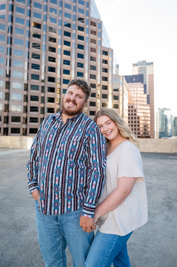 Glowy Parking Garage Rooftop Engagement, Austin Wedding Photographer, Texas Wedding Photographer