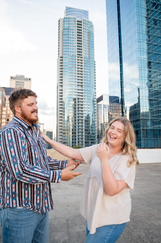 Glowy Parking Garage Rooftop Engagement, Austin Wedding Photographer, Texas Wedding Photographer