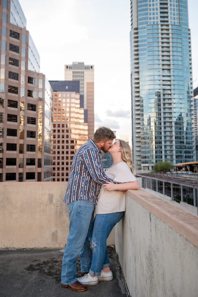 Glowy Parking Garage Rooftop Engagement, Austin Wedding Photographer, Texas Wedding Photographer